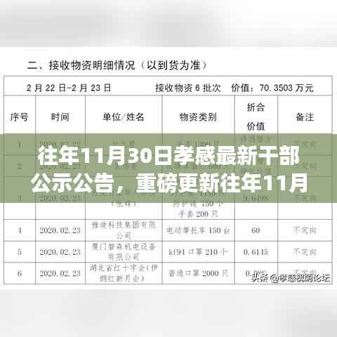 往年11月30日孝感干部公示公告更新,最新干部公示一览