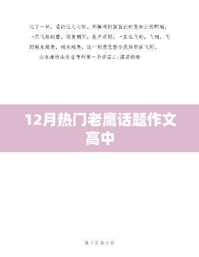 老鹰话题作文,高中生的视角与感悟